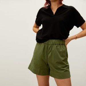 Everlane High Waist Green Shorts Relaxed Fit